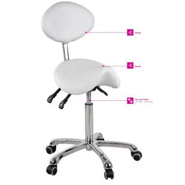 Taburete con respaldo Beauty stool with backrest - 1025
