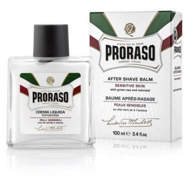 CREMA BALSAMICA PRORASO PARA DESPUES DEL AFEITADO CON TE VERDE Y AVENA de 100 ml. SIN ALCOHOL.