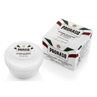 TAZA JABON PRORASO CON TE VERDE Y AVENA PIELES SENSIBLES USO CON BROCHA de 150 ml.
