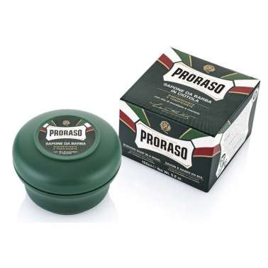 JABON DE AFEITAR EN TARRO PRORASO CON EUCALIPTO Y MENTOL PARA BROCHA de 150 ml.