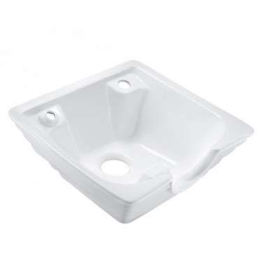 Poza lavacabezas Piramida ceramica blanca