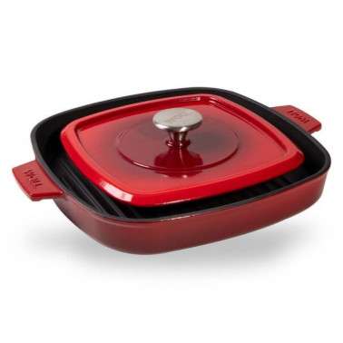 PARRILA WOLL IRON HIERRO FUNDIDO ROJA 624-2CI DE 28 x 28 cm.