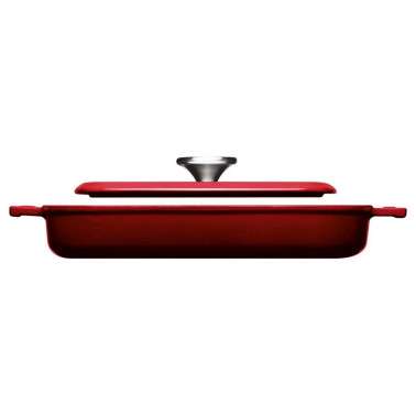 PARRILA WOLL IRON HIERRO FUNDIDO ROJA 624-2CI DE 28 x 28 cm.