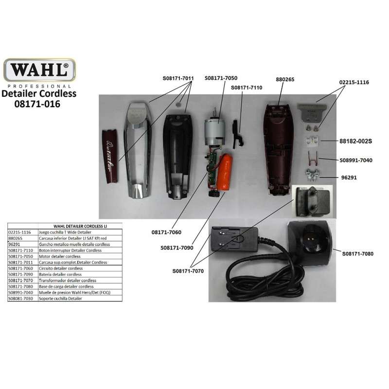 MAQUINA WAHL DETAILER CORDLESS 5 STARS, sin cable. Envío 24/48H.