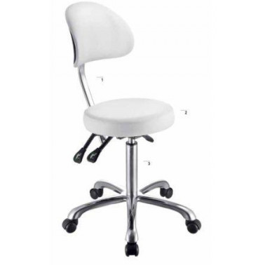 TABURETE CON RESPALDO ERGONÓMICO, AJUSTABLE  EN ALTURA, RESPALDO Y ASIENTO - WEELKO 1025B