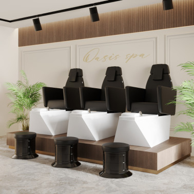 Taburete estética profesional Sergio Plus Negro