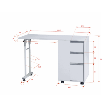 MESA DE MANICURA PLEGABLE PLEX